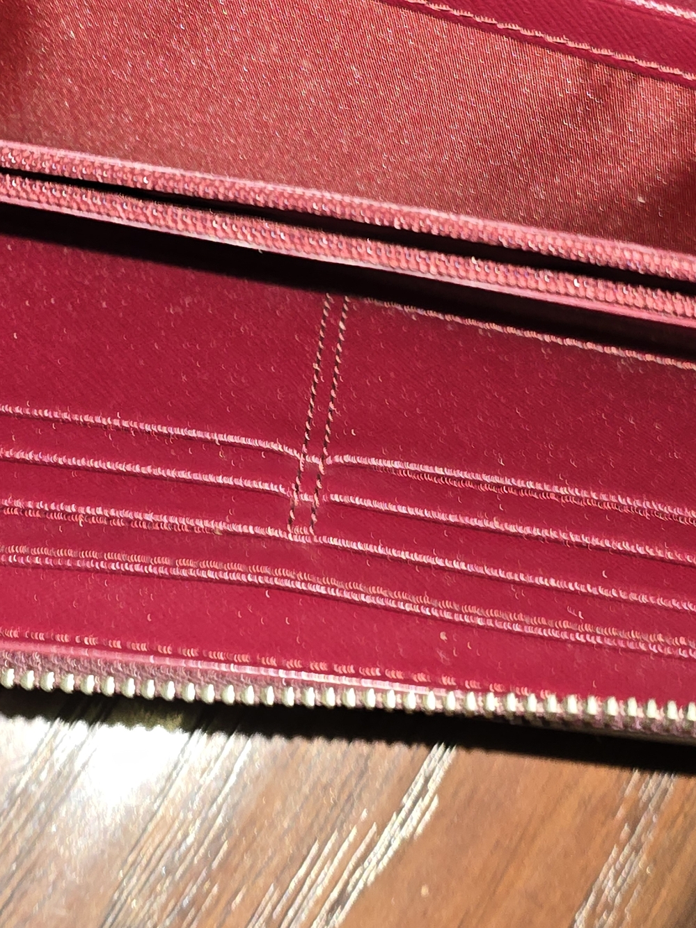 Coach Pebbled Leather Zip Wallet - Raspberry - Picture 4 of 13